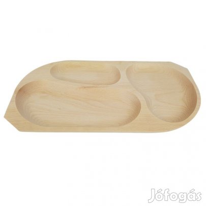Hármas osztású fatányér