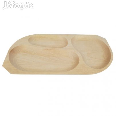 Hármas osztású fatányér