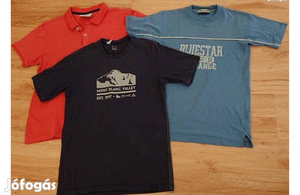 Három darab márkás pamut póló 158-as méretben