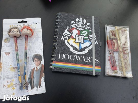 Harry Potter notesz, napló, írószer készlet, figurás ceruzák +ajándék
