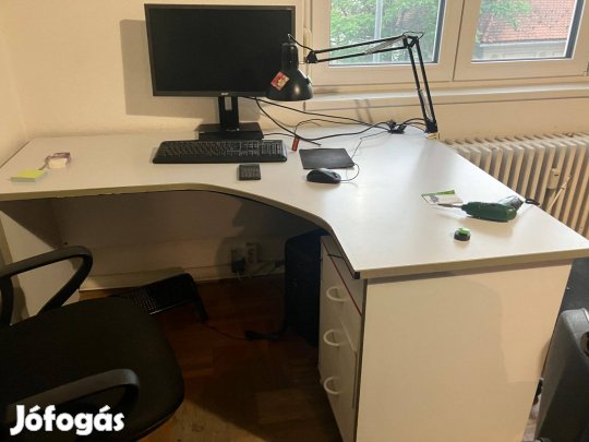 Használt 60x120/160 szürke sarokiróasztal 2db