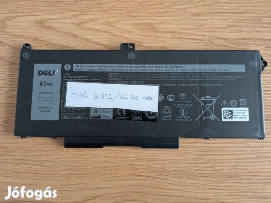 Használt Dell RJ40G akkumulátor 63Wh