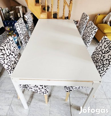 Használt asztal 6 darab székkel eladó személyes átvétel