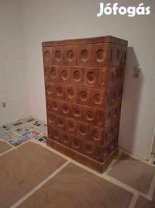 Használt cserépkályha, ajtó, rostély, szétbontva eladó