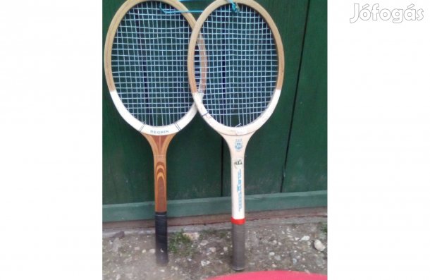 Használt fa teniszütő 2 db. Kihasználatlan. Automatába nem fér be !!