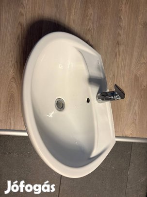 Használt mosdókagyló csapteleppel, szifonnal