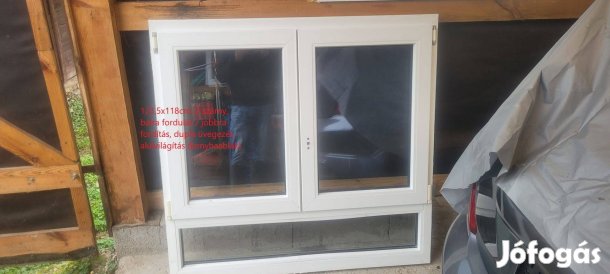 Használt műanyag ablak / konyhaablak, 80 mm beépítési mélység
