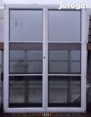 Használt műanyag erkélyajtó 2 szárnyas kivitel