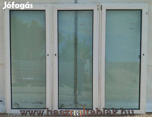 Használt műanyag erkélyajtó sorolmány 3 részes kivitel