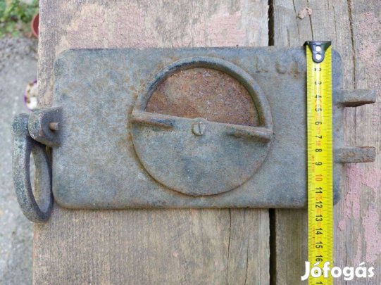 Használt öntöttvas kazánajtó kályhaajtó hamuzóajtó huzatszabályozóval