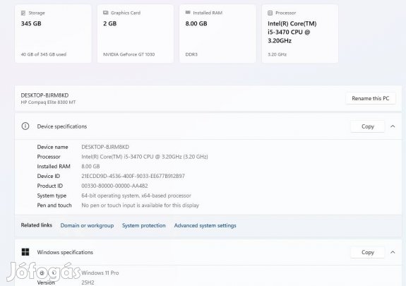 Használt pc i5 8gb ram gt 1030