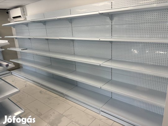Használt üzletberendezés, bolti polc, üzleti polc 10 méter eladó
