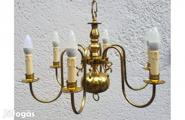 Hat karú sárgaréz flamand csillár