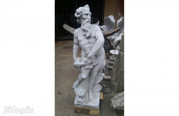Hatalmas Antik Poszeidon szobor Kastély Kő vízköpő szökőkút csobogó