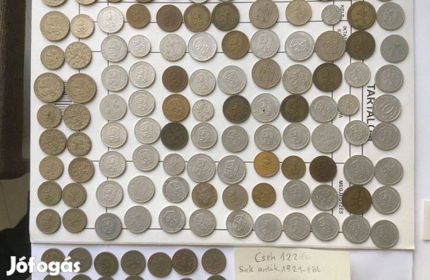 Hatalmas Cseh régi pénz, érme gyűjtemény 1921-től indulva