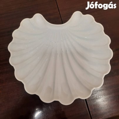 Hatalmas Fehér Herendi porcelán kagyló kínáló tál, asztalközép 3