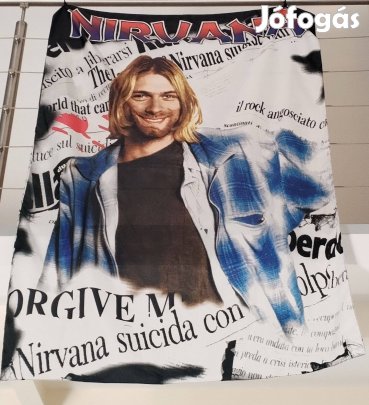 Hatalmas Nirvana / Kurt Cobain poszterzászló, zászló