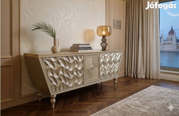 Hatalmas design trapéz alakú luxus komód, 240 cm-es hosszú!