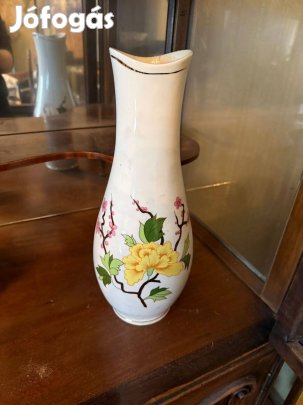 Hatalmas paradicsommadaras hibátlan Hollóházi porcelán váza 30cm