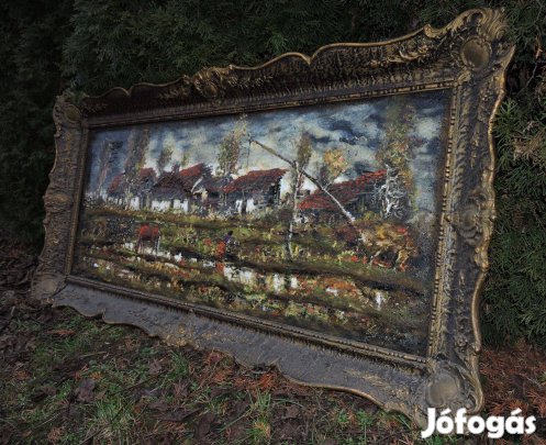 Hatalmas tanyasi olajfestmény