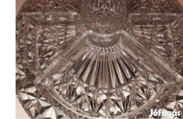 Hatalmas többrészes üveg asztalközép