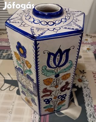 Hatszögletű Habán diszedény keramia fűszertartó Michel Habel 1680