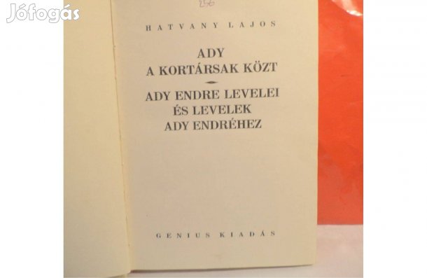 Hatvany Lalos: Ady levelei és levelek Ady Endréhez