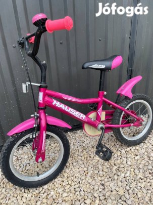 Hauser puma gyerek kerékpár mankókerekekkel 14" méretű