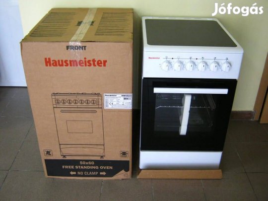 Hausmeister HM-5028 kerámialapos tűzhely fehér színű, jótállással. jk