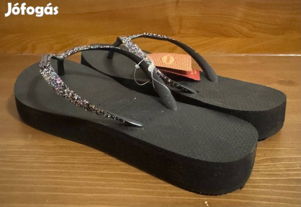 Havaianas papucs, Új, Címkés, Dobozos, Eu 39 Fekete