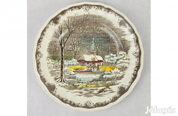 Havas tájkép porcelán tányér (T:173)