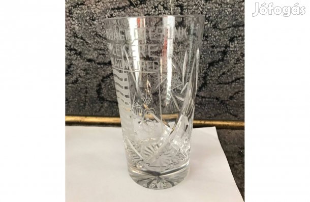 Házasságkötésünk Emlékére Balatonfüred 2 db kristálypohár.Posta megold