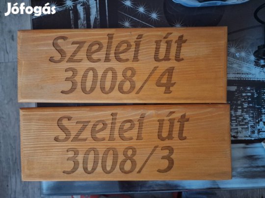 Házszámtábla utcanévvel 