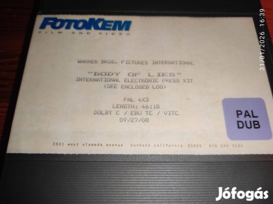 Hazugságok hálója (Body of Lies) - Nemzetközi Sajtó Anyag, Kazetta