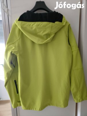 Heavy Tools lime színű, kapucnis softshell dzseki XL méret