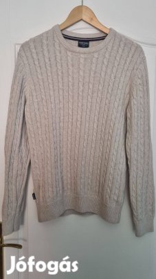 Heavy Tools férfi kötött pulóver, M-es, bézs színű