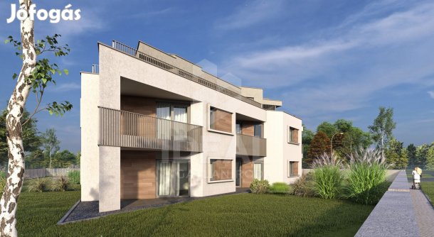 Hegyeshalom, 2 szobás újépítésű tégla lakás, saját kerttel eladó.