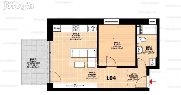 Hegyeshalomi eladó 38 nm-es lakás