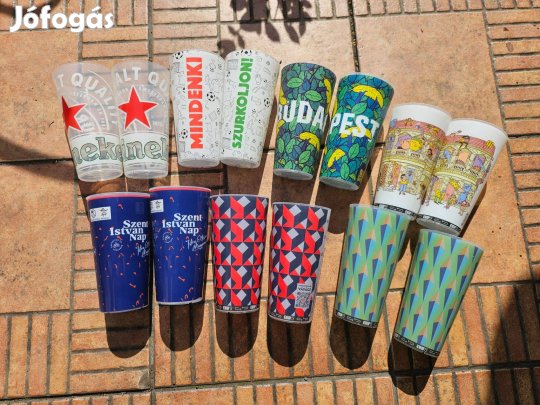 Heineken műanyag Budapest korsó Szimpla repohár 14db új