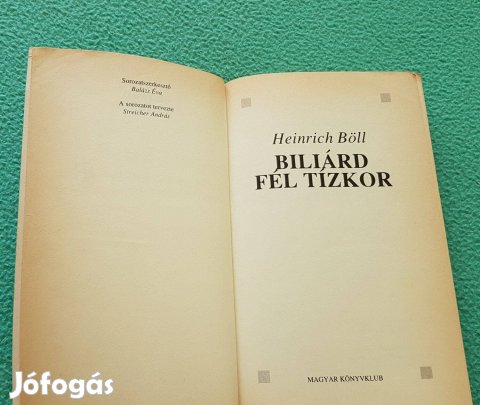 Heinrich Böll: Biliárd fél tízkor könyv