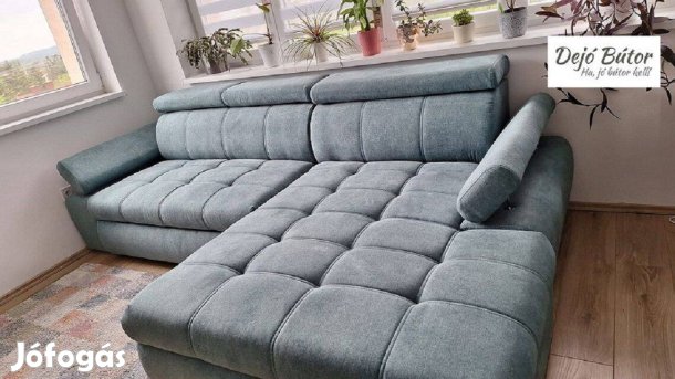 Helga L sarok kanapé ülőgarnitúra 293x173 cm ágyazható világos kék