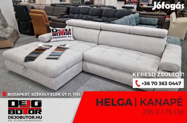 Helga rugós natúr sarok kanapé ülőgarnitúra 174x294 cm ágyazható