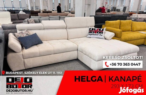 Helga sarok kanapé ülőgarnitúra rugós 293x173 cm fehér ágyazható
