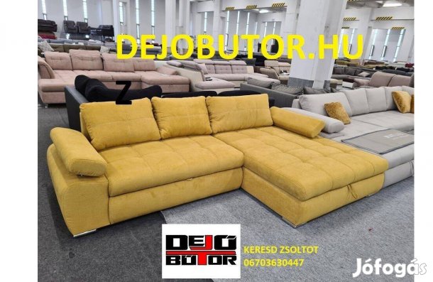 Hello L sarok kanapé ülőgarnitúra 294x174 cm ágyazható yellow bútor