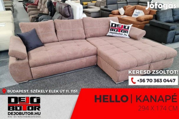 Hello sarok kanapé bútor ülőgarnitúra 294x174 cm ágyazható pink