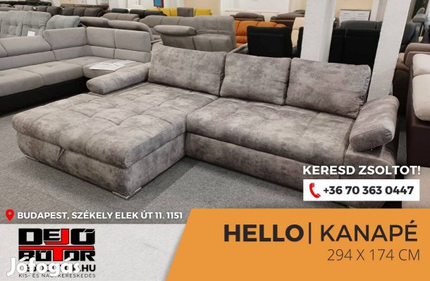 Hello sarok kanapé ülőgarnitúra 294x174 cm ágyazható bronz bútor