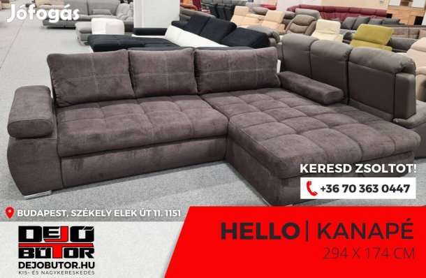 Hello sarok kanapé ülőgarnitúra 294x174 cm braun rugós ágyazható bútor