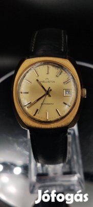 Helvétia férfi automata karóra óra szép állapotban új szíjjal