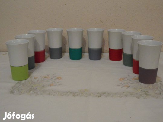 Helytakarékos, csúszásmentes porcelán - szilikon pohár ( 10 db. )