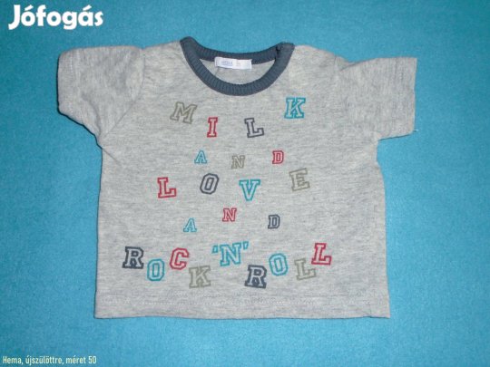 Hema betű mintás póló újszülöttre méret 50